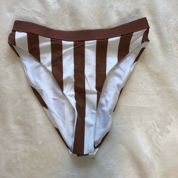 SOLD New! Brown striped high wasted bikini - Picture 5 of 6